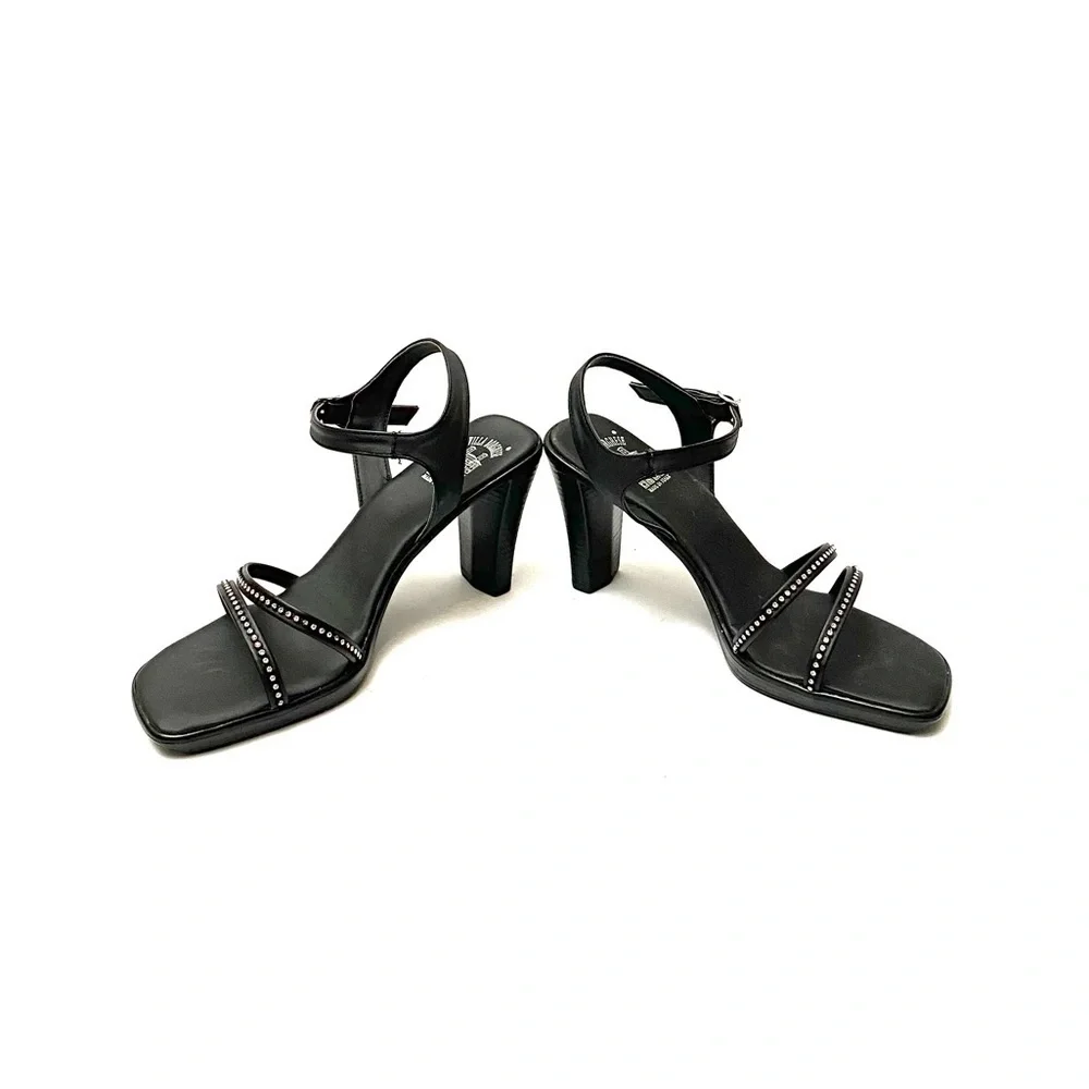 Vintage 1980s deadstock strappy rhinestone heels